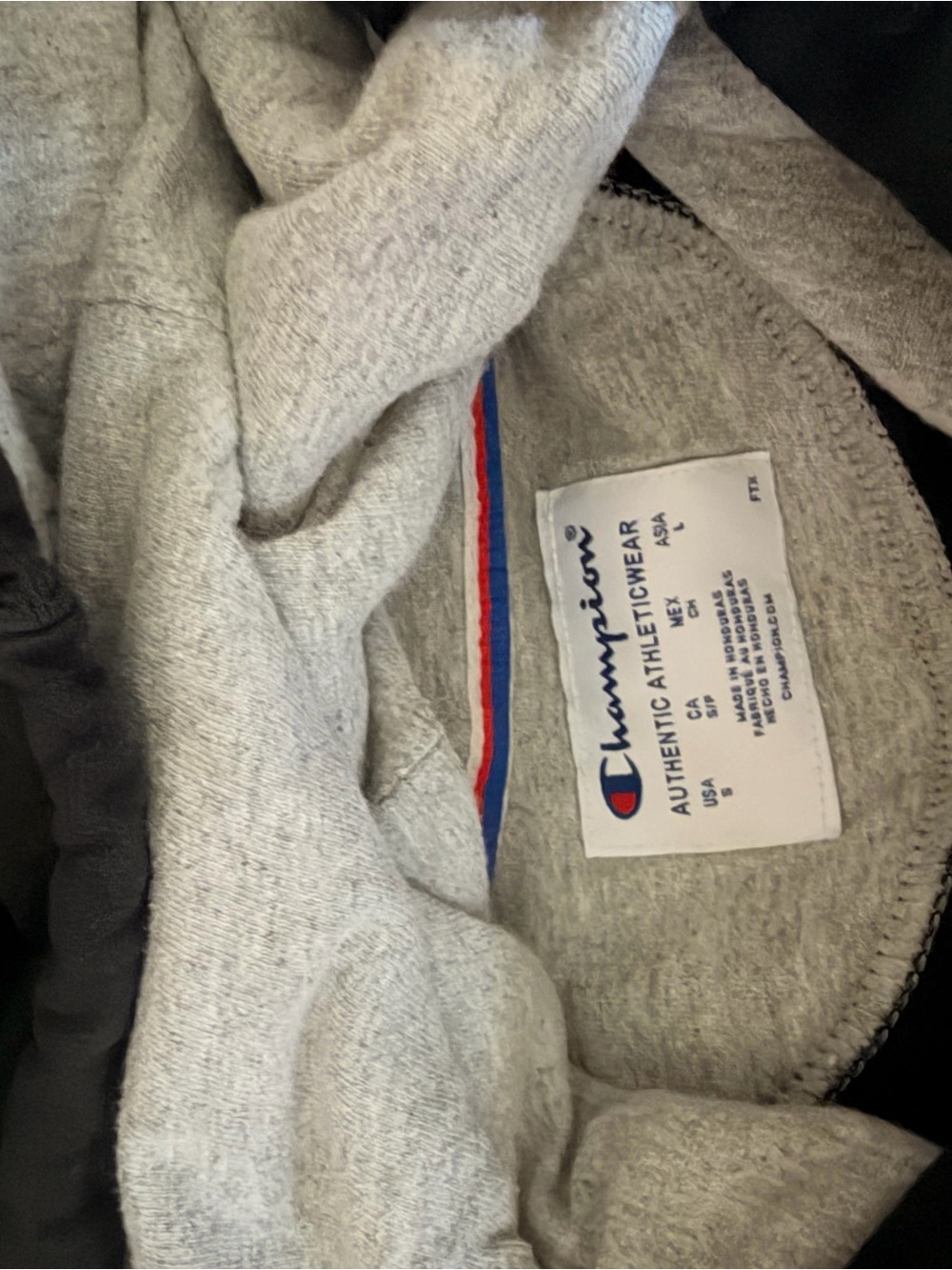 Champion Women's Zip-Up Jacket in Grey with Red & Blue Trim